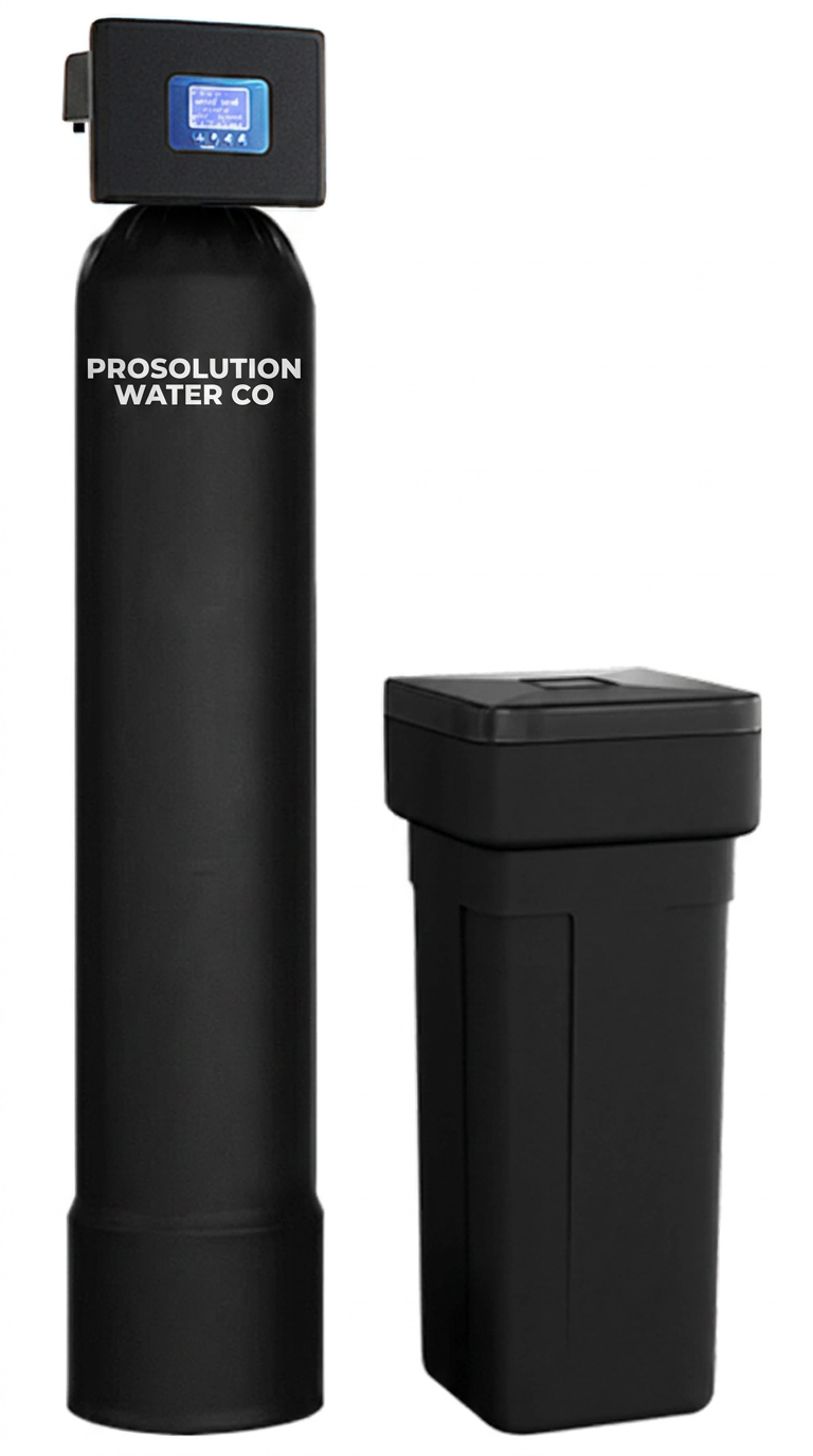 ProSolution Water Co water softener with chlorine filtration and brine tank
